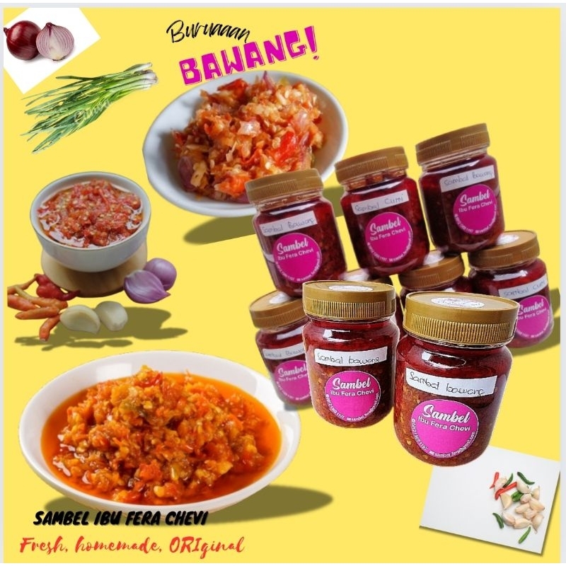 

Sambal bawang /200 gram.Sambal Fera Chevi. Sambal Pedas Homemade PRE ORDER