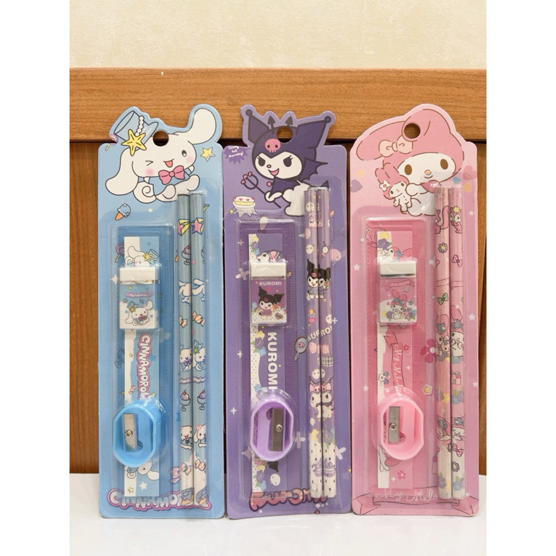 

SANRIO SET STATIONERY ALAT TULIS 5 IN 1 SOUVENIR HAMPERS BIRTHDAY ULTAH HADIAH LOMBA MY MELODY KUROMI CINNAMONROLL