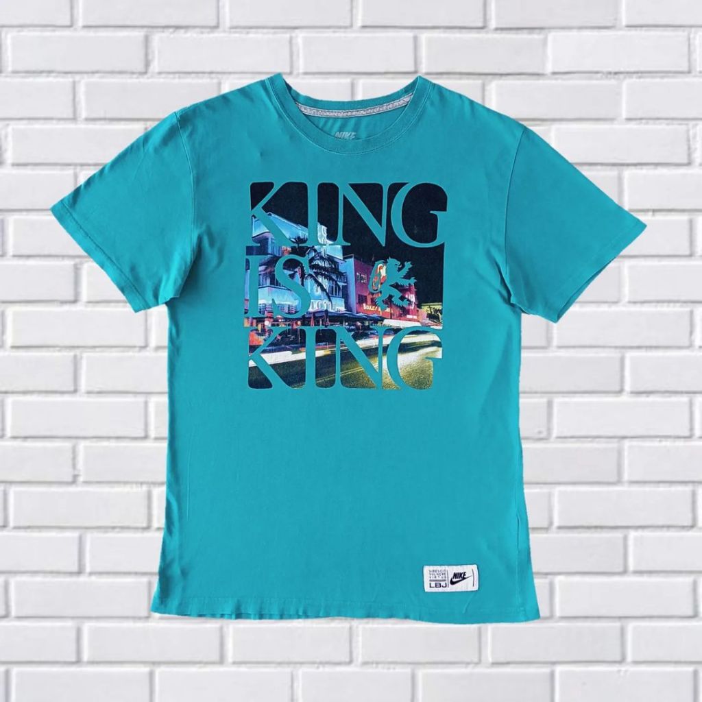 KAOS NIKE KING IS KING BIRU, SIZE M (SECOND BRANDED) PEKAT, TS0339