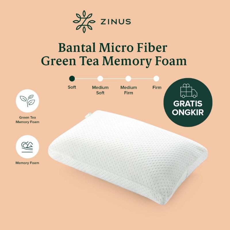 Bantal Zinus Micro Fiber Green Tea Memory Foam