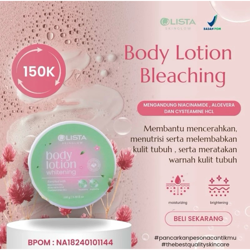 BODY LOTION BLEACHING Lotion Extra Whitening || LISTA SKINGLOW ( Colista Scincare )