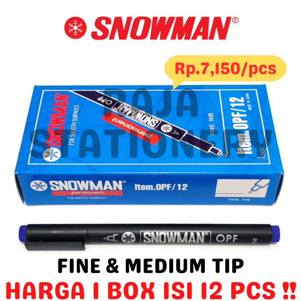 

SNOWMAN PERMANENT MARKER OPF OPM BLACK BLUE RED GREEN SPIDOL PERMANEN SNOWMAN HITAM BIRU MERAH HIJAU IJO OHP 12PCS KODE Y5J1