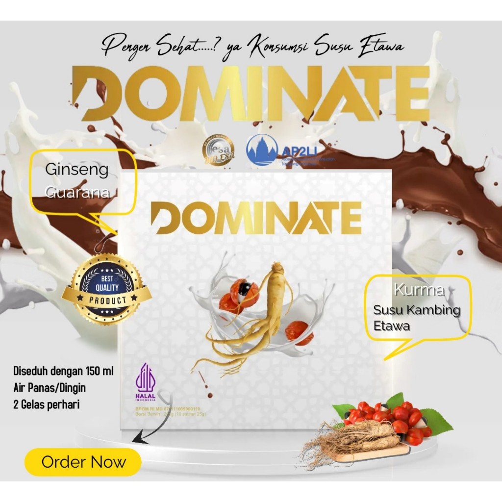 

Original Susu Dominate 3 Pack Isi 30 Sachet || Susu Kambing Etawa Untuk Kesehatan Stamina