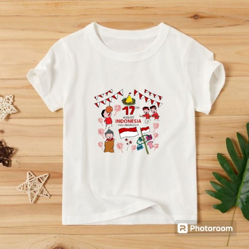 Kaos 17 agustus baju 17 agustus anak laki-laki perempuan untuk usia 1-8 tahun