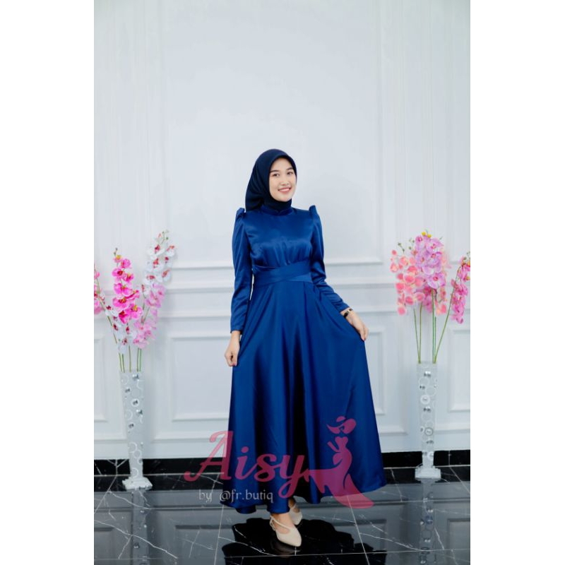DRESS SATIN/DRESS KONDANGAN/BRIDESMAID/GAMIS SATIN/GAMIS MEWAH