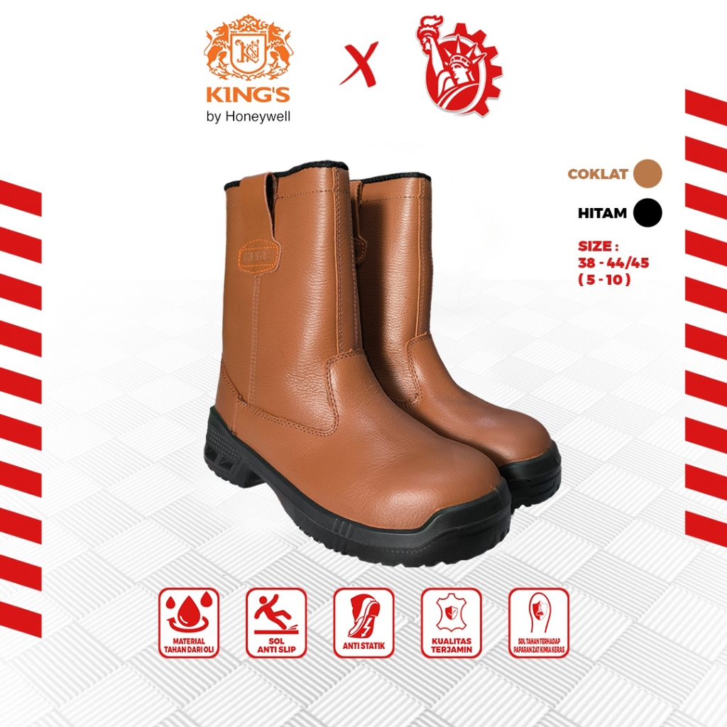 Sepatu Proyek Kerja Safety KING'S KWD205 - COKLAT