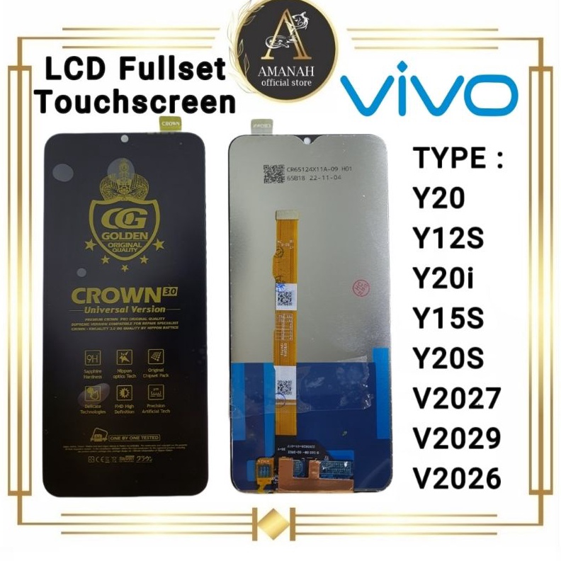 KODE C24A LCD TOUCHSCREEN VIVO Y2  Y12S  Y2i  Y15S  Y2S Fullset Crown 3  4 Original Super 1 Layar Hp