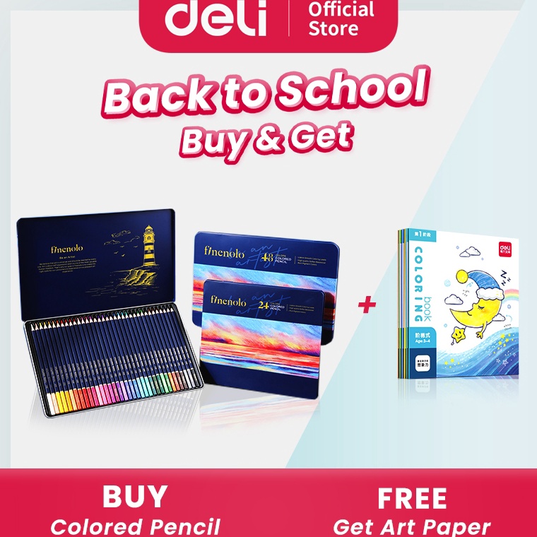 

Deli Colored Pencil Pensil Warna 24 36 48 72 Warna Lebih Panjang Teknologi Hybrid EC122 w D4N9