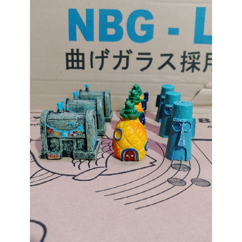 miniatur Spongebob Nanas restoran hiasan aquarium