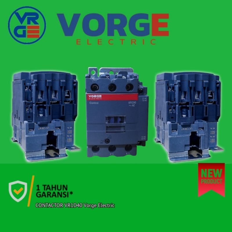Kontaktor Contactor VORGE VR1D40 M7 VR1D40M7 setara LC1D40 LC1D40M7 garansi 1 tahun