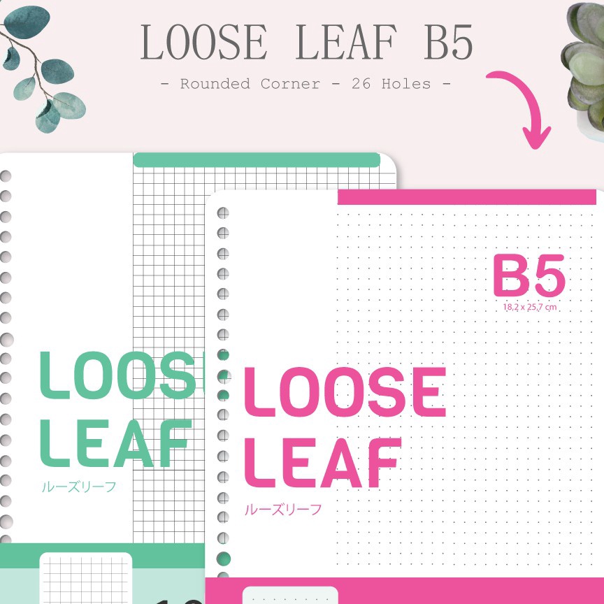 

Terbaik Loose Leaf B5 1 gsm Rounded Kertas File by Bukuqu