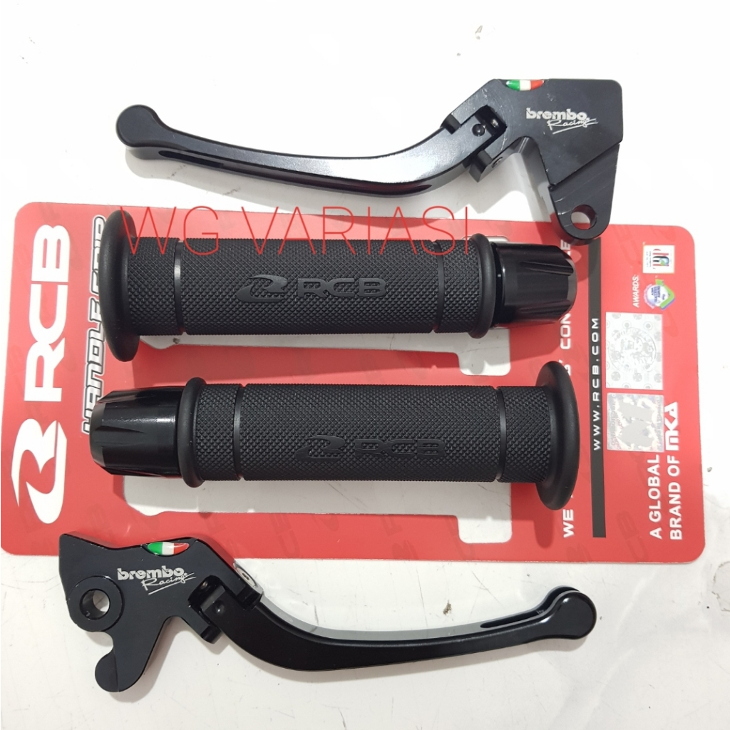 3 in1 Handle rem lipat Black + handgrip RCB + Jalu stang CNC Mio Mio Smile Mio Sporty Mio Soul karbu