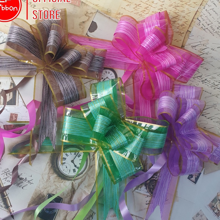 

FG2 Pita Tarik 5 mm Kombinasi Serat RMB Pita serut Hiasan Parcel Kado Souvenir