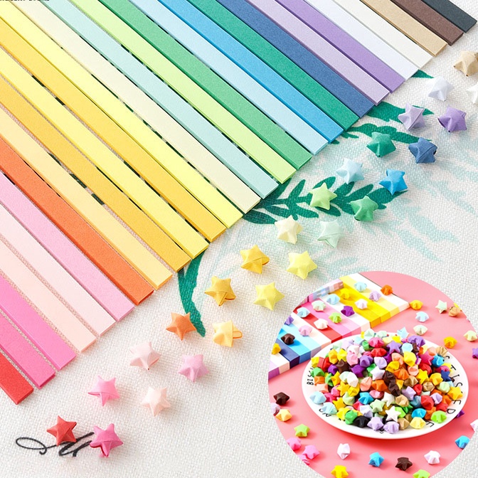 

Wow 54 Lembar Kertas OrigamiLucky Star Craft HandmadeOrigami BintangKertas Strip Quilling Paper Gradient ColorKertas Bintang