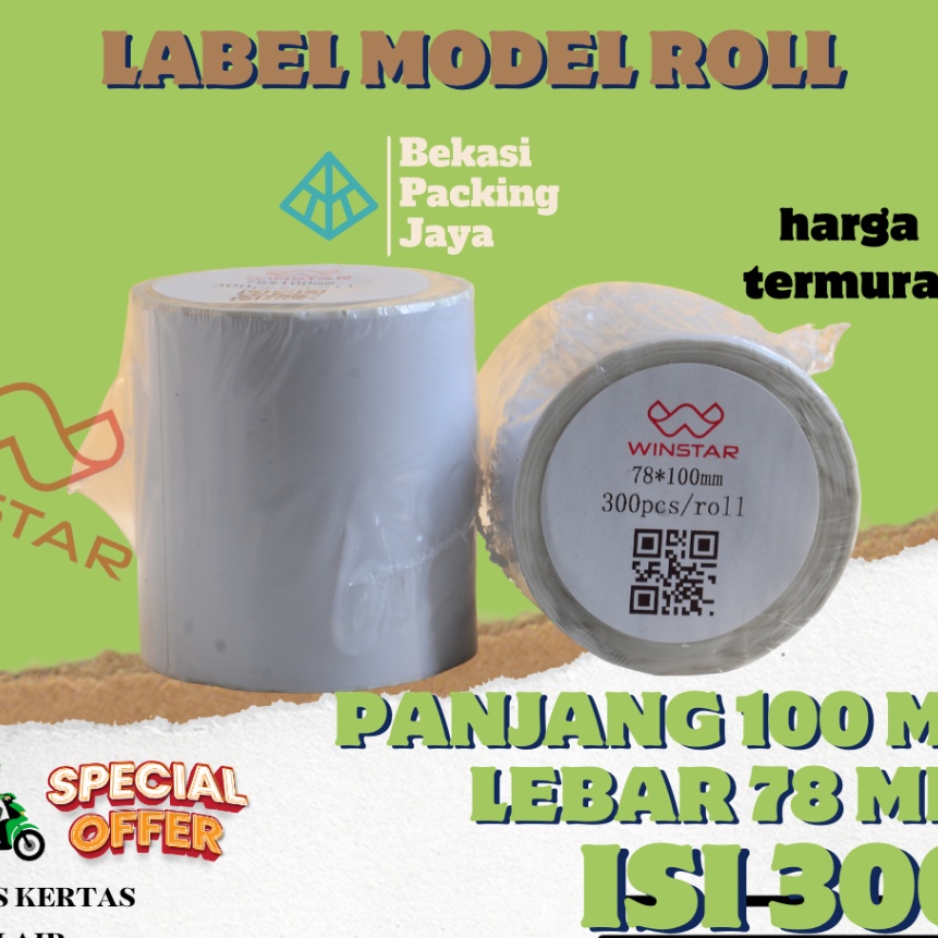 

Limit Kertas Thermal Label Stiker 78x1 mm Stiker printer