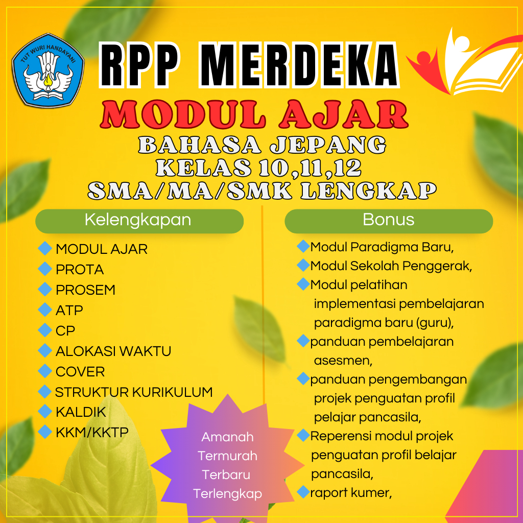 

Modul Ajar Bahasa Jepang Kelas 10,11,12 SMA/SMK Kurikulum Merdeka