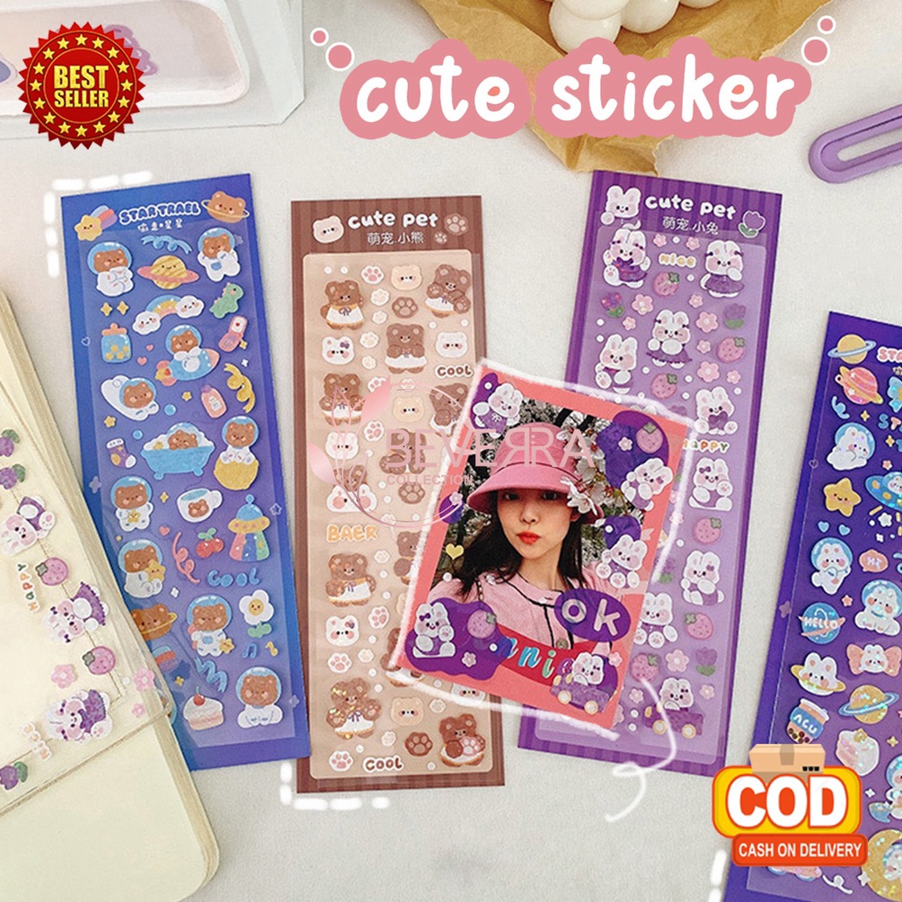 

EKSKLUSIF Sticker Aesthetic Lucu Motif Kartun Anti Air Dekorasi DIY Diary Scrapbook MX51