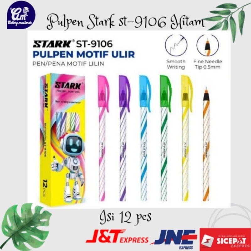 

Pulpen Stark st-9106 Hitam Isi 12 Pcs