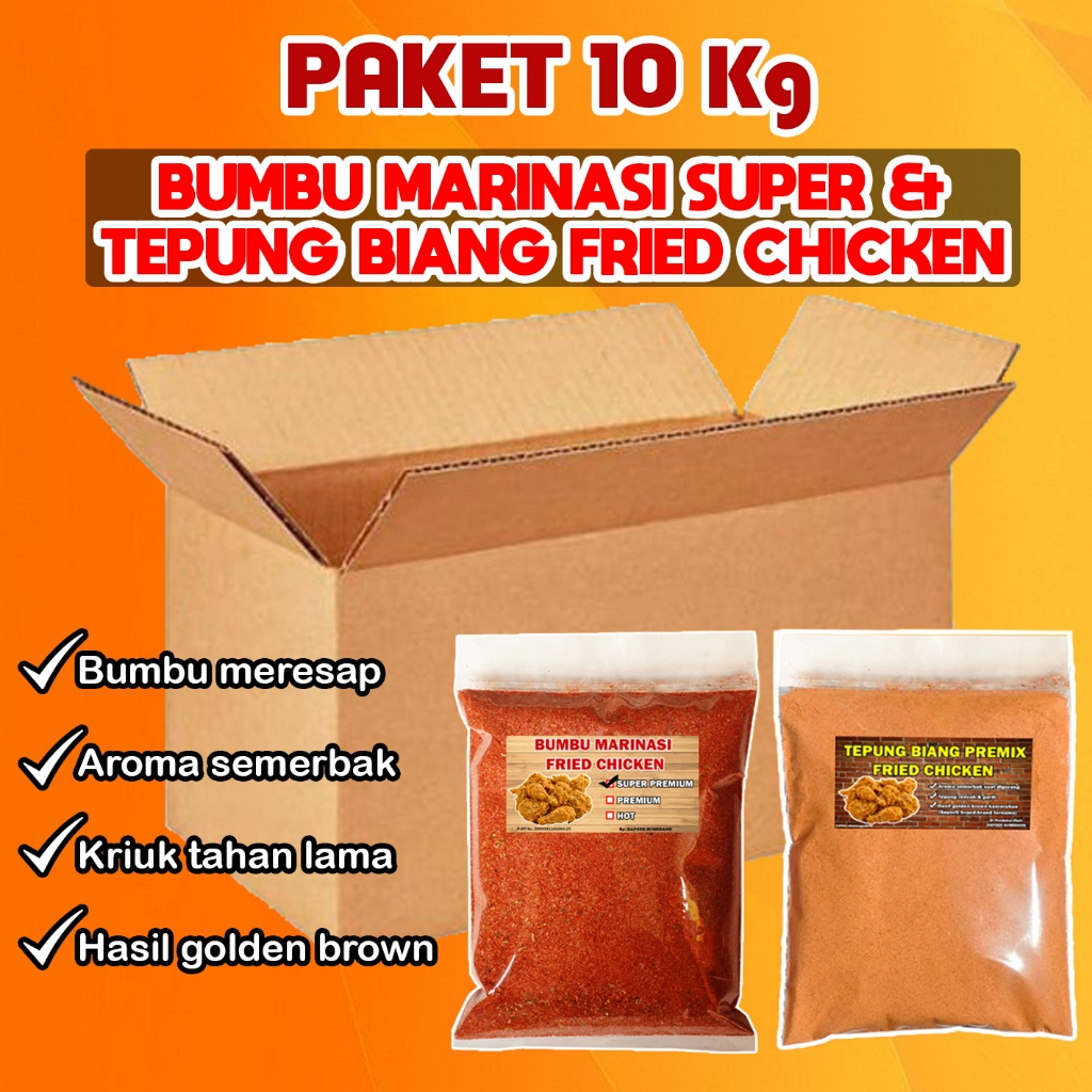 

PAKET HEMAT BUMBU MARINASI FRIED CHICKEN 10 Kg / TEPUNG BIANG AYAM KENTUCKY by DAPOER SUMEDANG