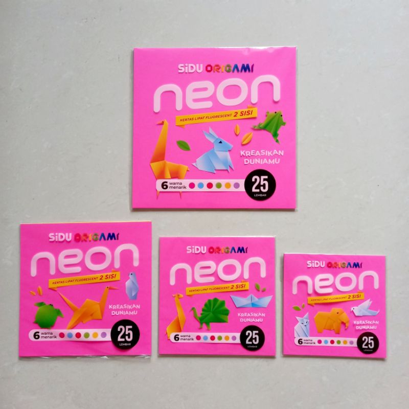 

[ MURAH PACK ISI 25 LEMBAR ] Kertas Lipat Origami Neon Fluorescent 2 Sisi Sinar Dunia SIDU