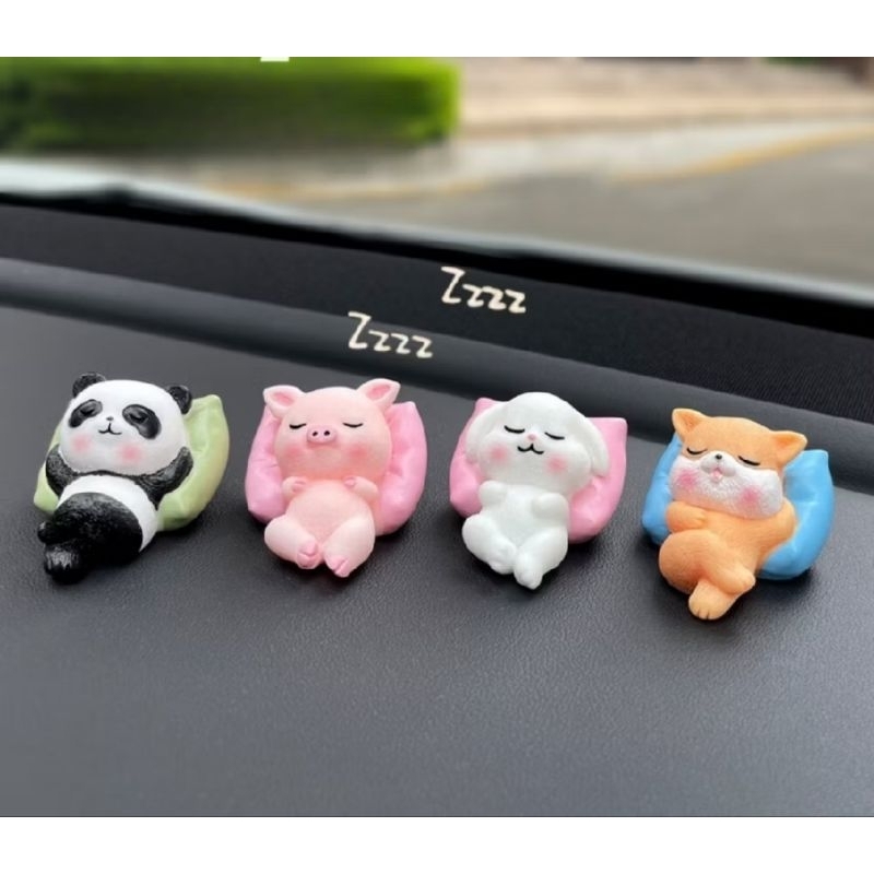 Ornamen kucing /miniatur panda/Miniatur rubah/Miniatur babi/Ornamen lucu