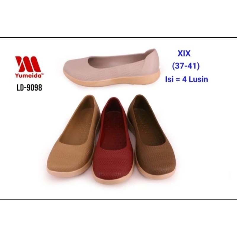 Sepatu Flatshoes Karet Wanita Dewasa Yumeida LD-9098 Size 37-41