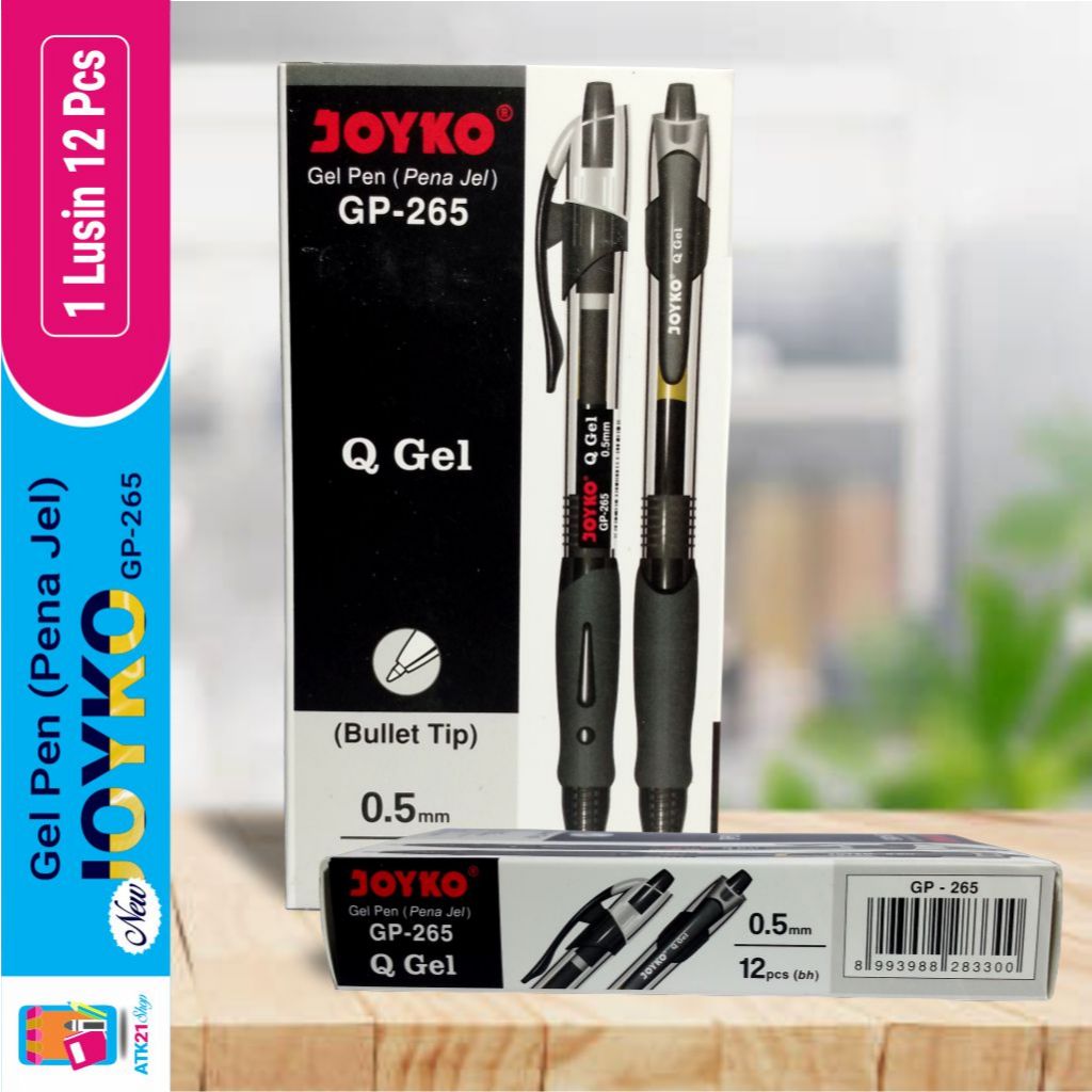 

JOYKO - Pulpen Gel Pen GP-265 Ballpoint Lusin Isi 12Pcs - Warna (Hitam|Merah|Biru)