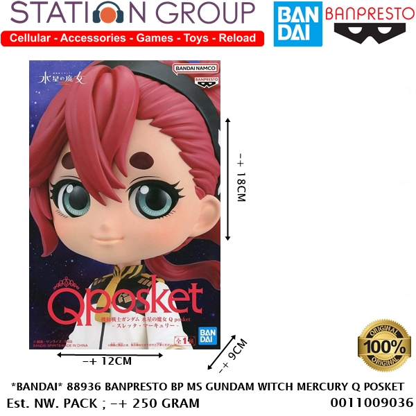BANDAI 88936 BANPRESTO BP MS GUNDAM WITCH MERCURY Q POSKET - ACTION FIGURE