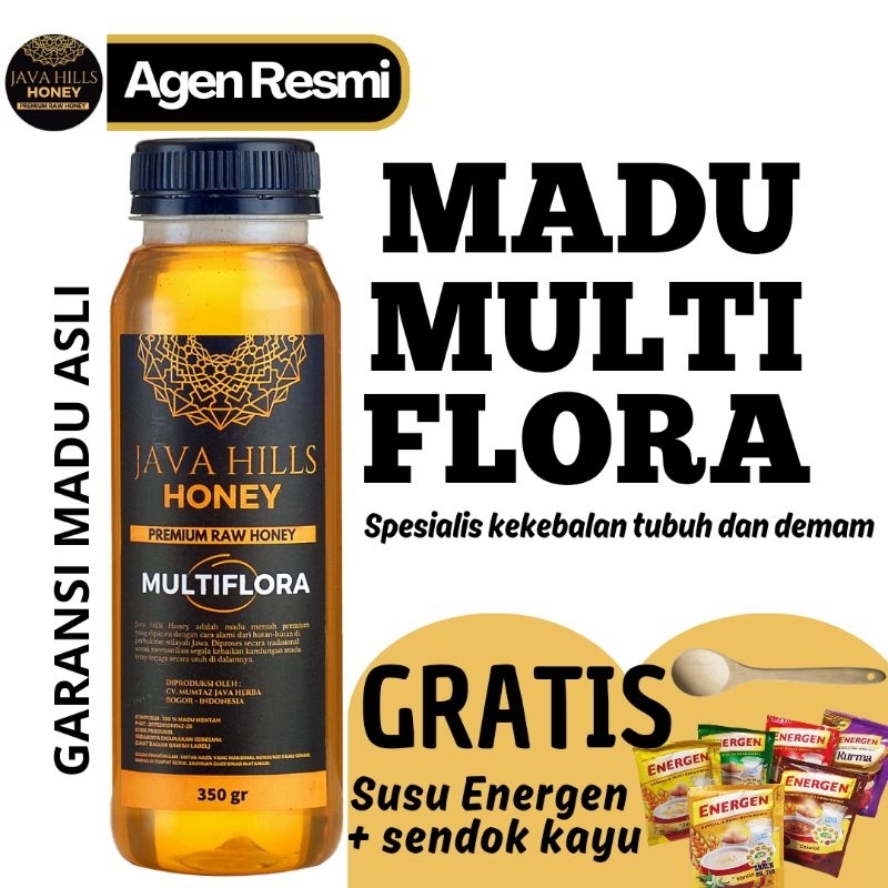 

JAVA HILLS HONEY MADU MULTIFLORA ASLI MURNI BAGUS UNTUK KEKEBALAN TUBUH FREE SENDOK KAYU + SUSU ENERGEN