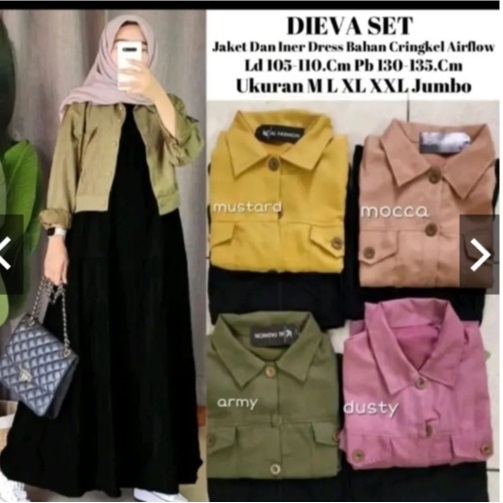 DIEVA SET | SETELAN WANITA REMAJA DEWASA | SET GAMIS OUTER