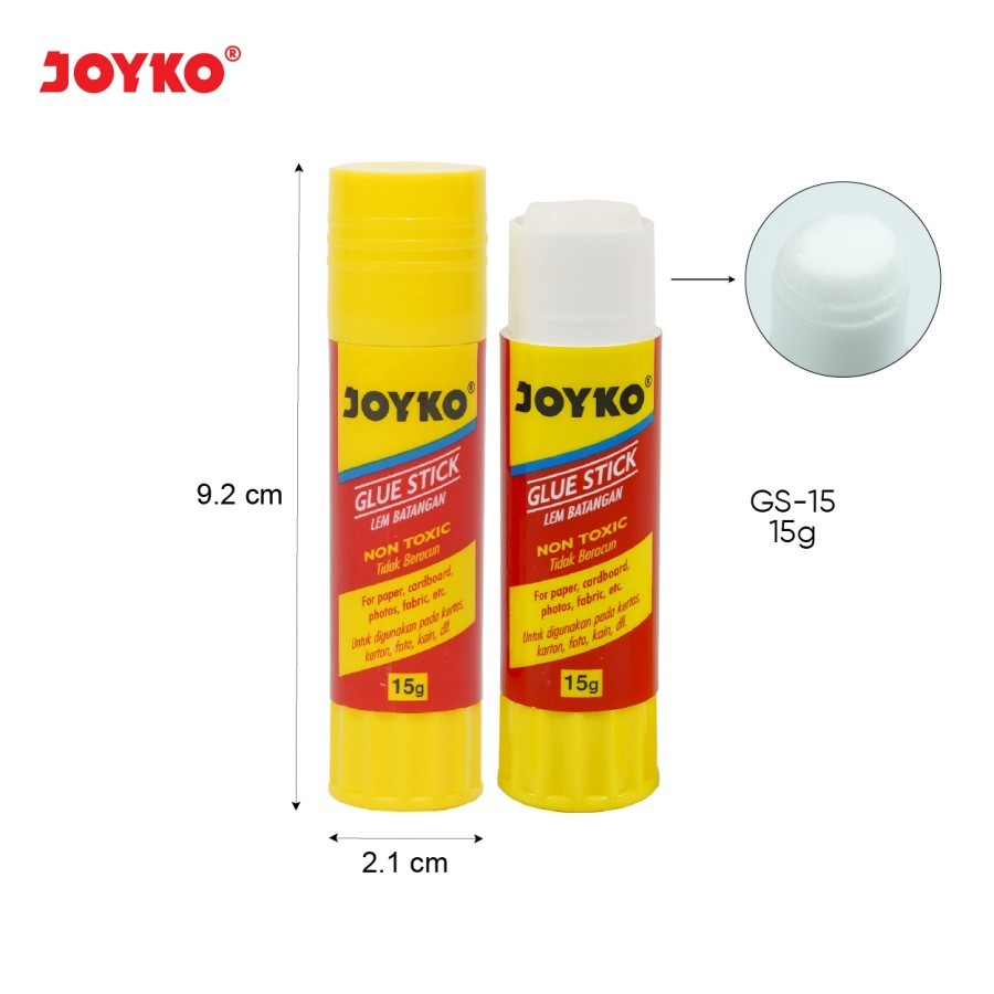 

Glue Stick Joyko Tanggung GS-15 / Lem Stik Joyko GS 15 Tanggung/ Glue stick Joyko 15gr GS-15 (pcs)