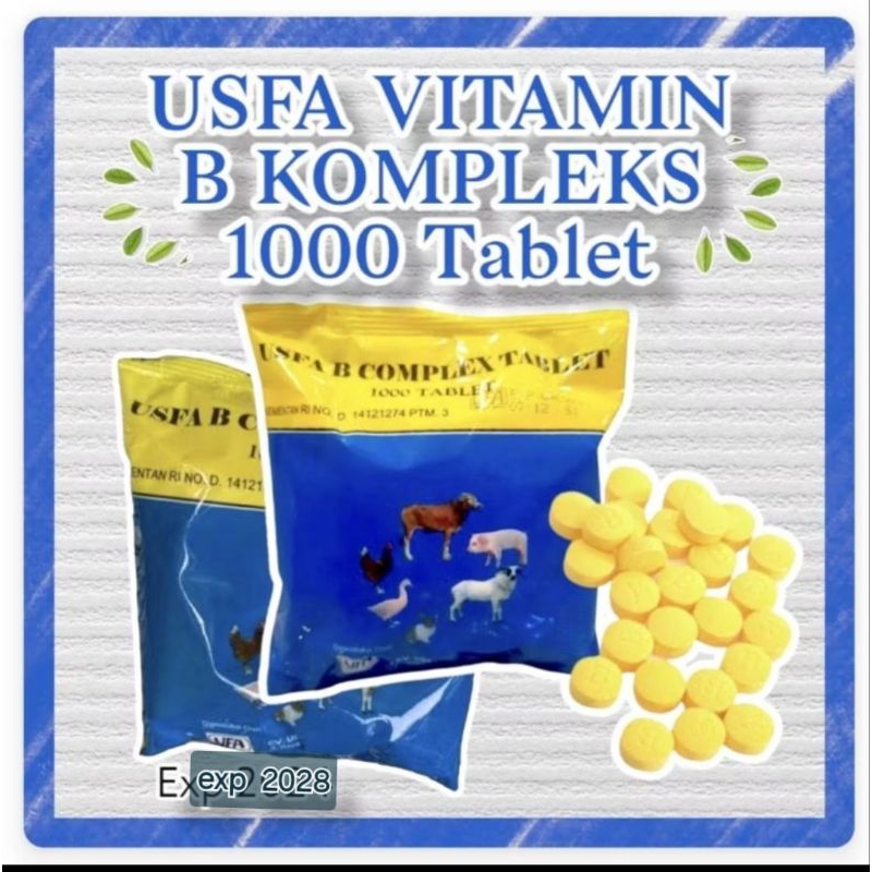 usfa Vitamin B complex usfa vitamin B kompleks hewan 1000 tablet sapi ayam kambing