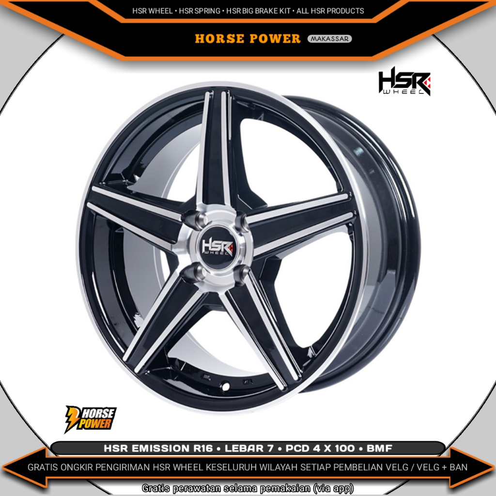 Velg R16 • Mobil 4 Baut Roda • Single Pcd 4 x 100 • Hsr Emission