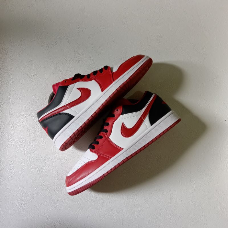 sepatu air jordan low basket aj reverse blac toe 43