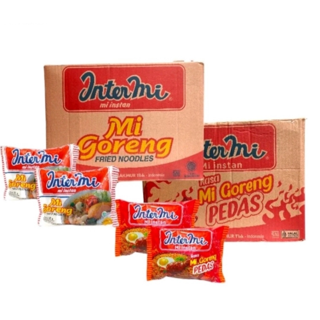 

1 DUS 40 PCS INTERMIE Mi Goreng/ Goreng Pedas 60gr Mie Intermi Murah