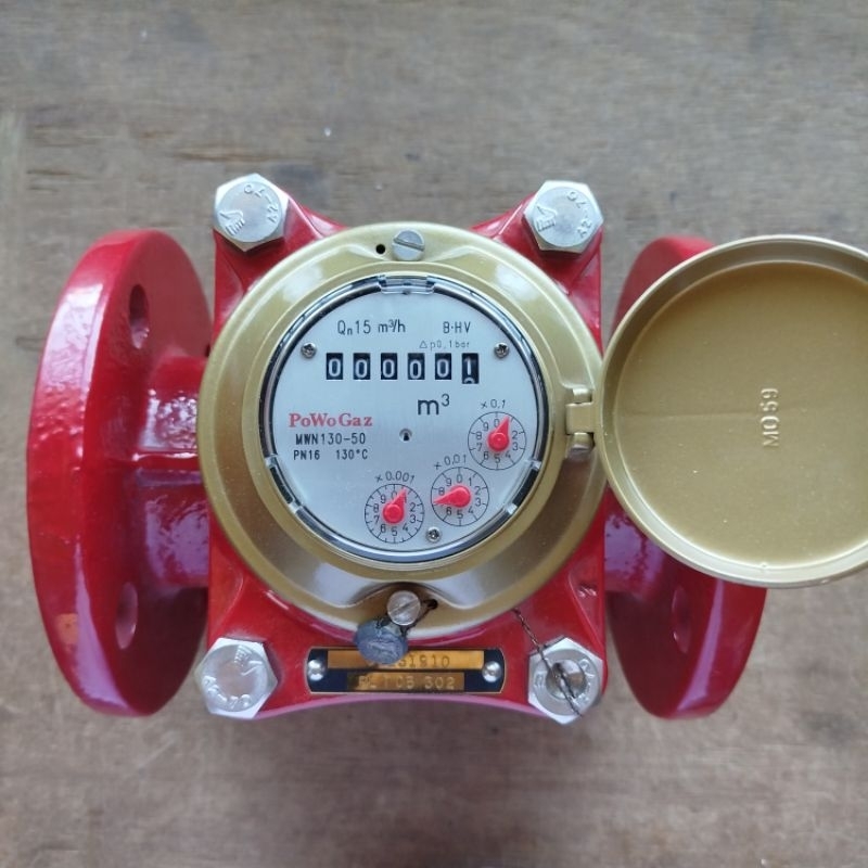 Water Meter POWOGAZ 2" Inch MWN-50 PN16 130°C Air Panas (Hot Water)