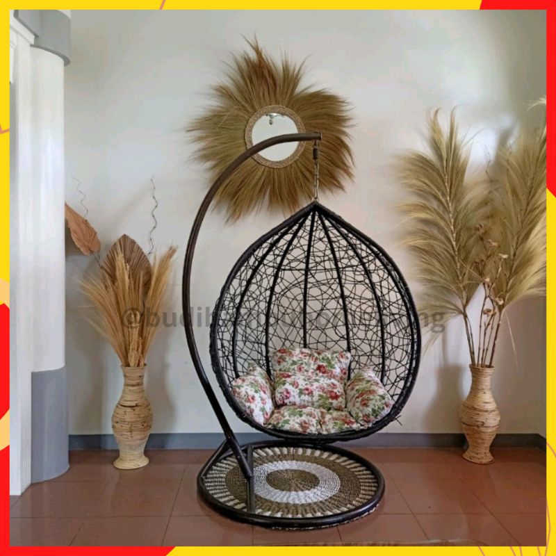 FREE CUSSION AYUNAN ROTAN SINTETIS/Promo Ayunan Bandul Murah / ayunan gantung / Ayunan Taman