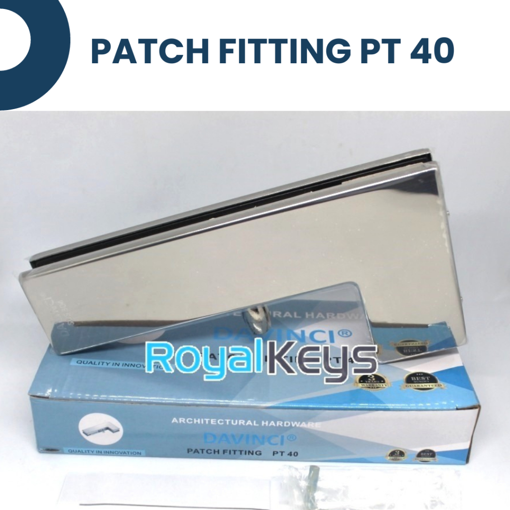 Patch Fitting PT 40 Davinci Penjepit Engsel Pintu Kaca Atas L