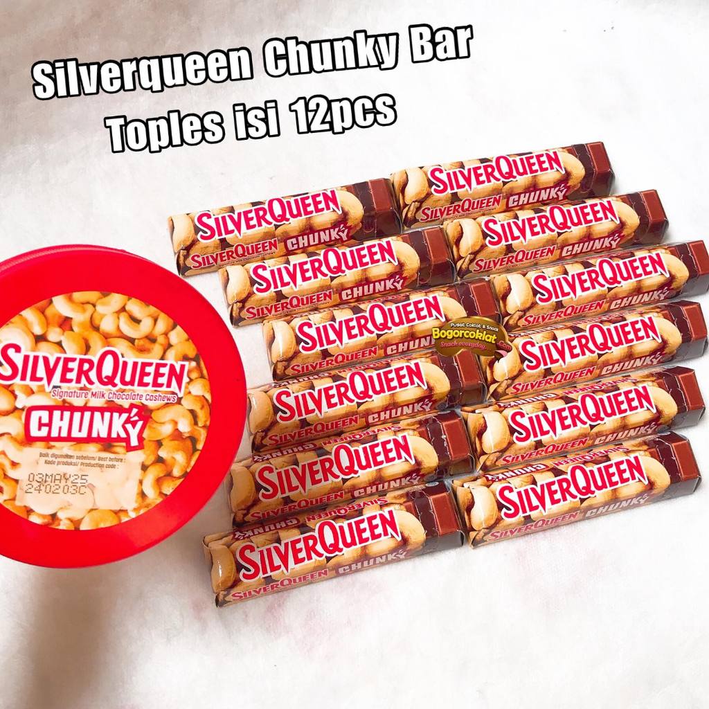 

Coklat Silverqueen Chunkybar Cashew 30gr toples isi 12pcs