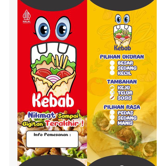 

Terbaru 1pcs bungkus kebab uk small dus kebab uk kecil kemasan kebab mini