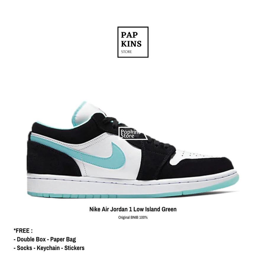 Sepatu Nike Air Jordan 1 Low Island Green Original BNIB