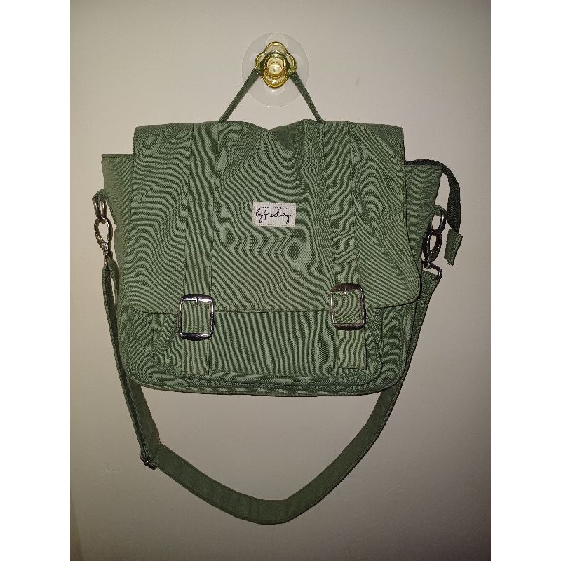 Preloved Byfriday Morro Mogu-mogu 2in1 Bag | Slingbag Backpack Green hijau