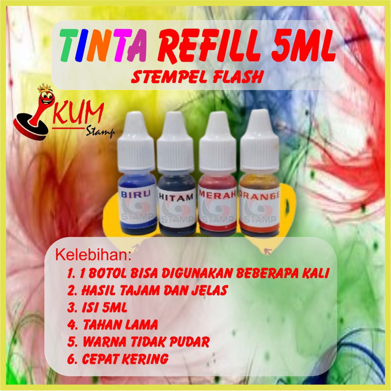 

TINTA REFFIL 5ml (Untuk Stempel Flash)