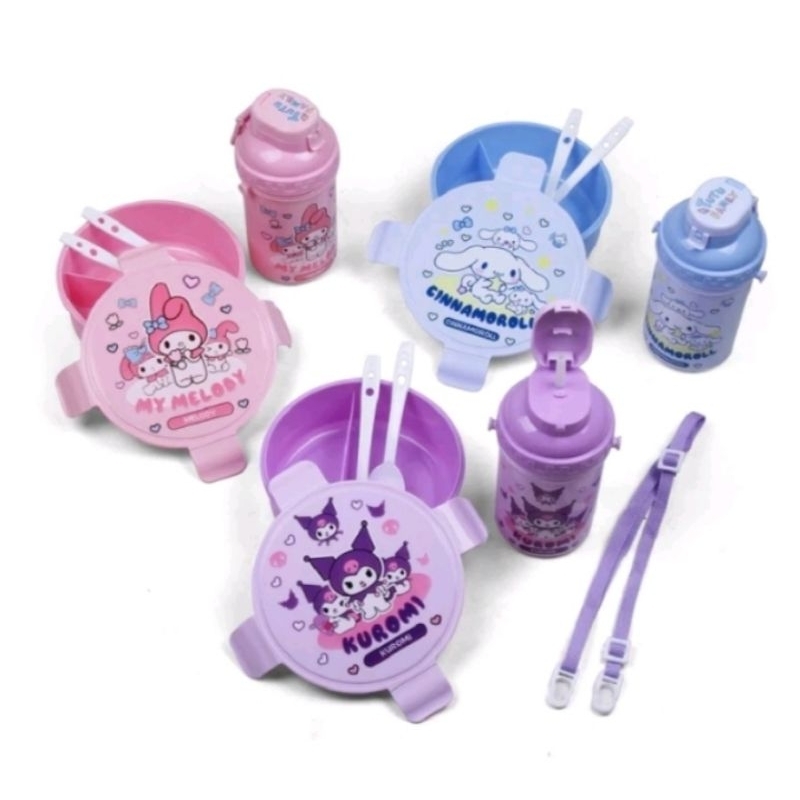 Lunch Box Set Botol Minum / Kotak Makan Set / Tempat Makan Lucu Karakter Sanrio