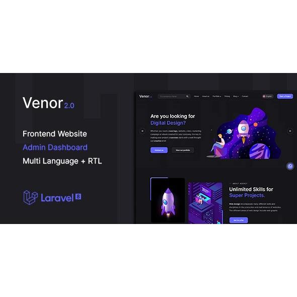 Source Code Landing Page - Website Company Profile Creative Agency Venor