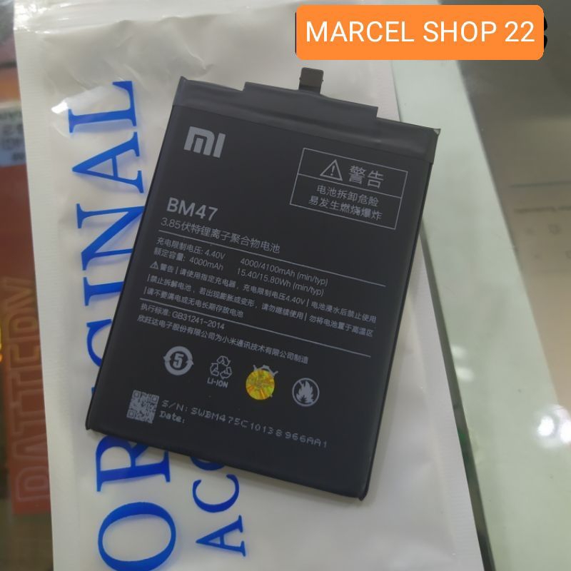 BATERAI BATRE XIAOMI REDMI 3 BATTERY 3S BATERAI REDMI 3 PRO BATRE BM 47 ORIGINAL