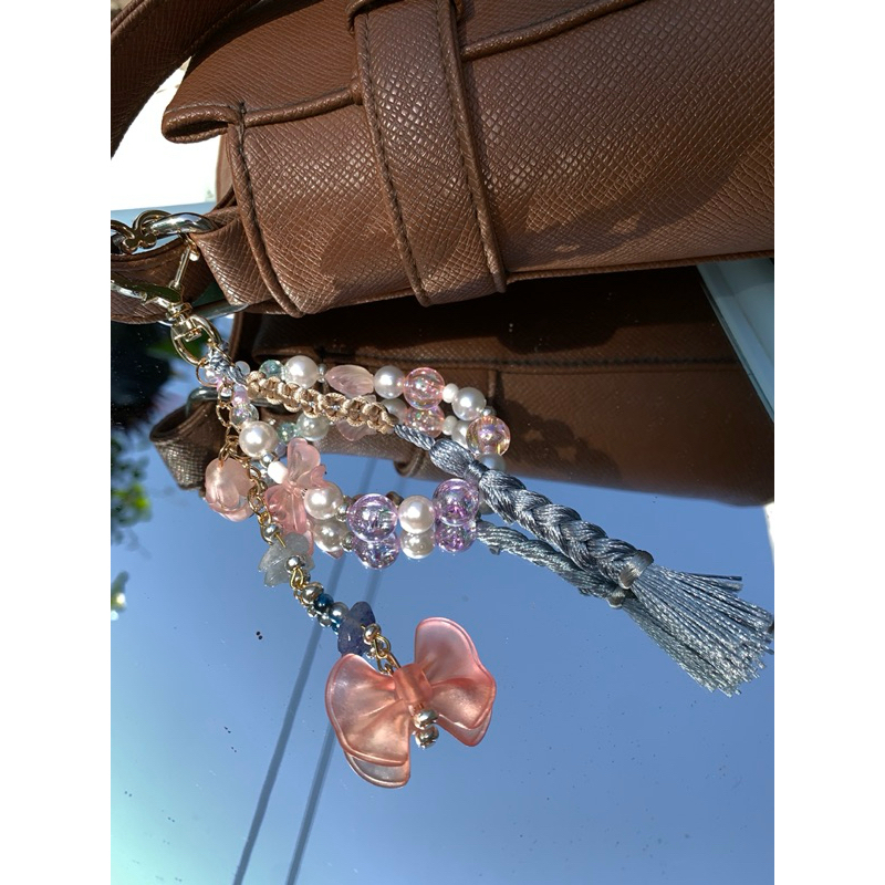 Wangun Pinkiss pearl Bag & Key Chain