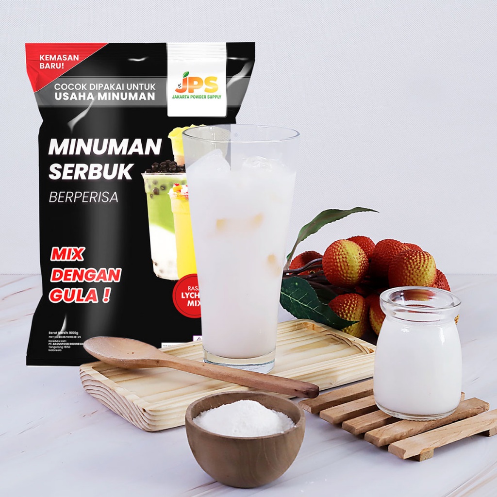 

JPS Mix Lychee 1 kg Bubuk Minuman Dengan Gula / Serbuk Instan Berperisa Leci