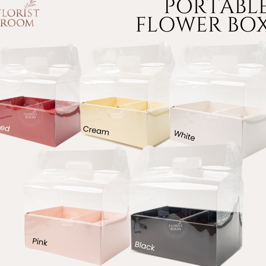 

Boom Box Saja Transparent Portable Flower Box Kotak Bunga Kue