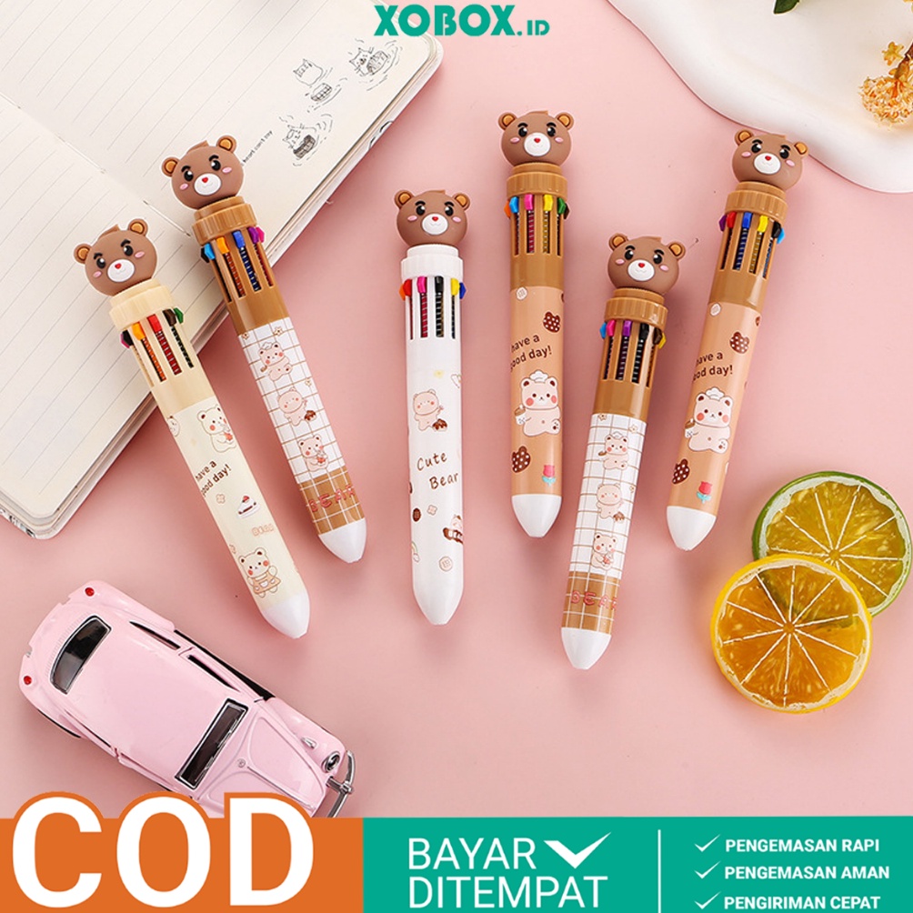 

BERKUALITAS Pulpen 1 Warna Teddy Bear Pena Warna Super Lucu Motif Beruang ATK17 XOBOX
